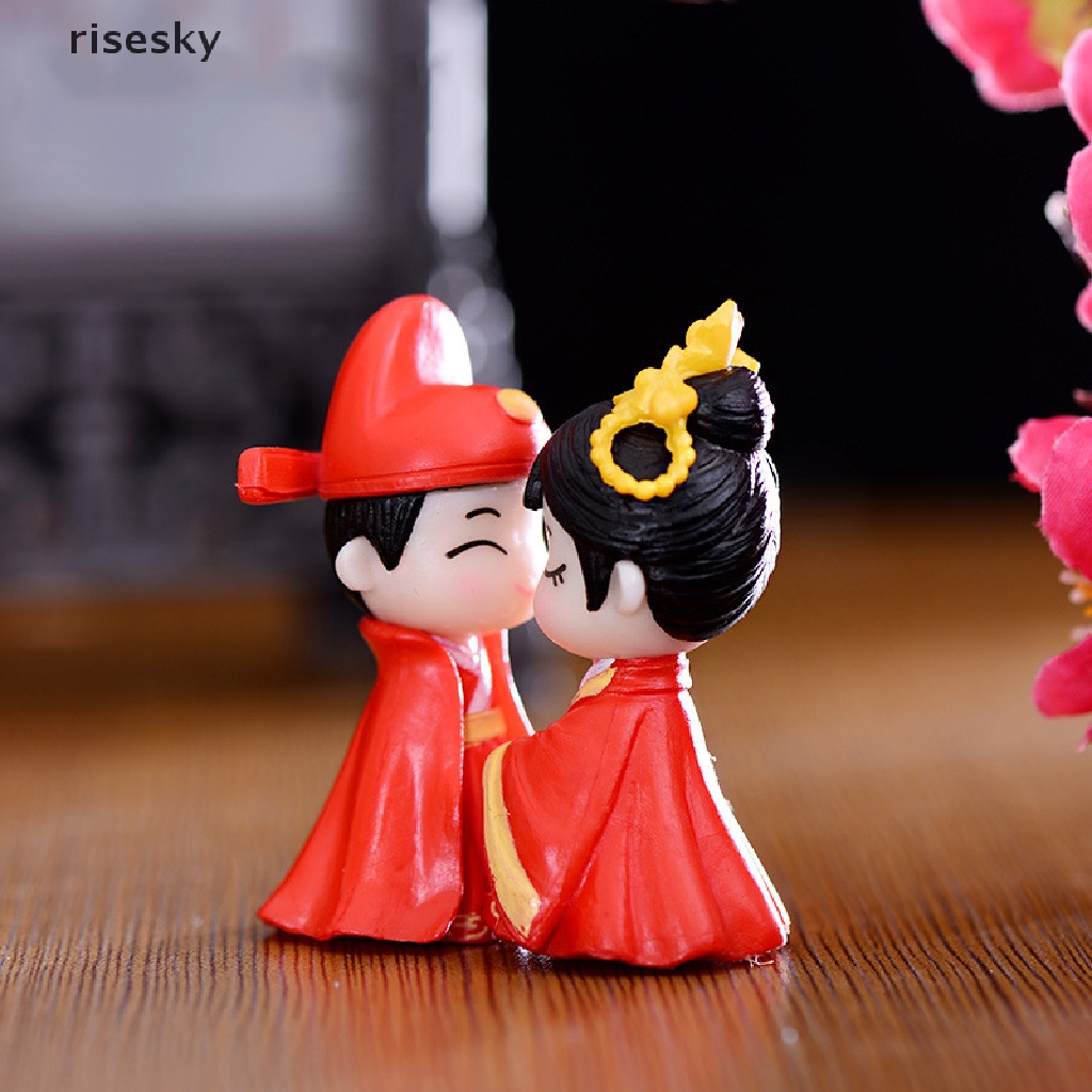 Mô Hình Cặp Đôi Búp Bê Tình Nhân Mini DIY Trang Trí Vườn Thu Nhỏ ♨Trên đó