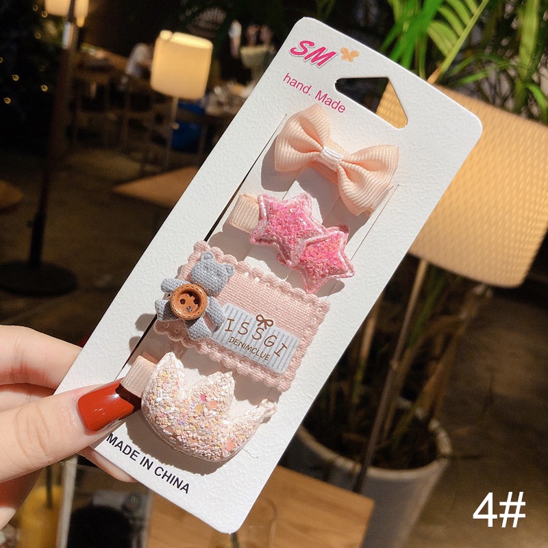 Set 3-4 kẹp ren tóc xinh xắn phong cách Hàn Quốc cho bé yêu