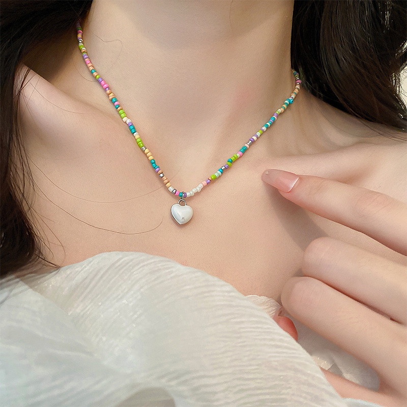 Vòng cổ Chuỗi Hạt Nhiều Màu Sắc Ngọt Ngào Phong Cách Bohemian