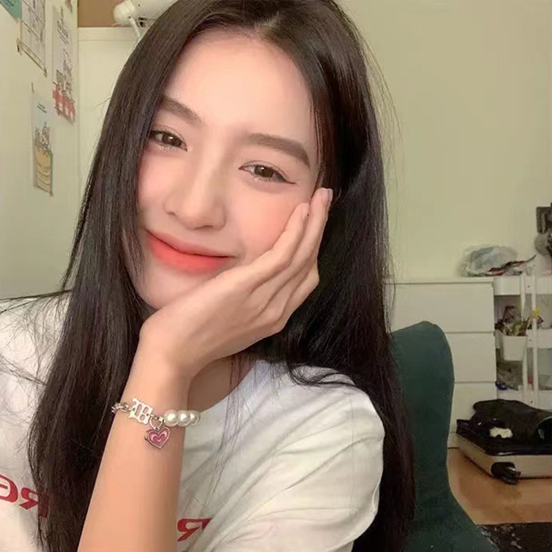 Vòng cổ Mặt Trái Tim Đính Ngọc Trai Dễ Thương