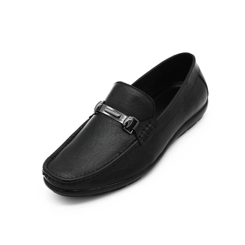 Giày Mọi Nam Da Thủ Công Bò Thật K&T Black - GKT1259-01 - Đen -Size 41-Chính Hãng-New