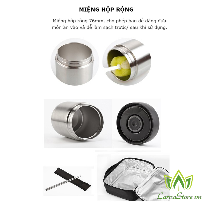 Bộ Hộp Cơm giữ nhiệt Inox 304 Lock&amp;Lock LHC8031 SLV