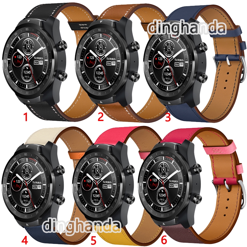 Dây đeo bằng da dành cho đồng hồ thông minh Ticwatch Pro E2 S2 GTX
