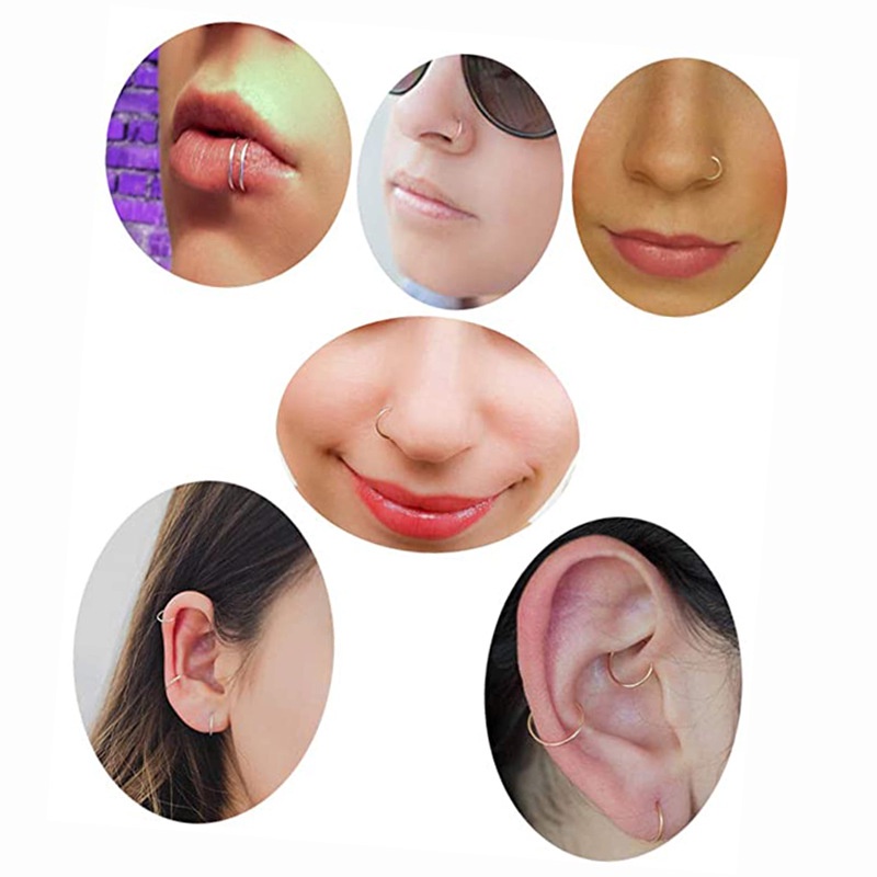 Khuyên Mũi Tròn Khuyên Môi Thép Titan Không Gỉ Dành Cho Nam Nữ