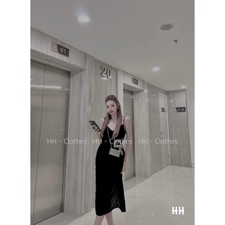 Váy 2 Dây Nhung Đính Đá Siêu Hot