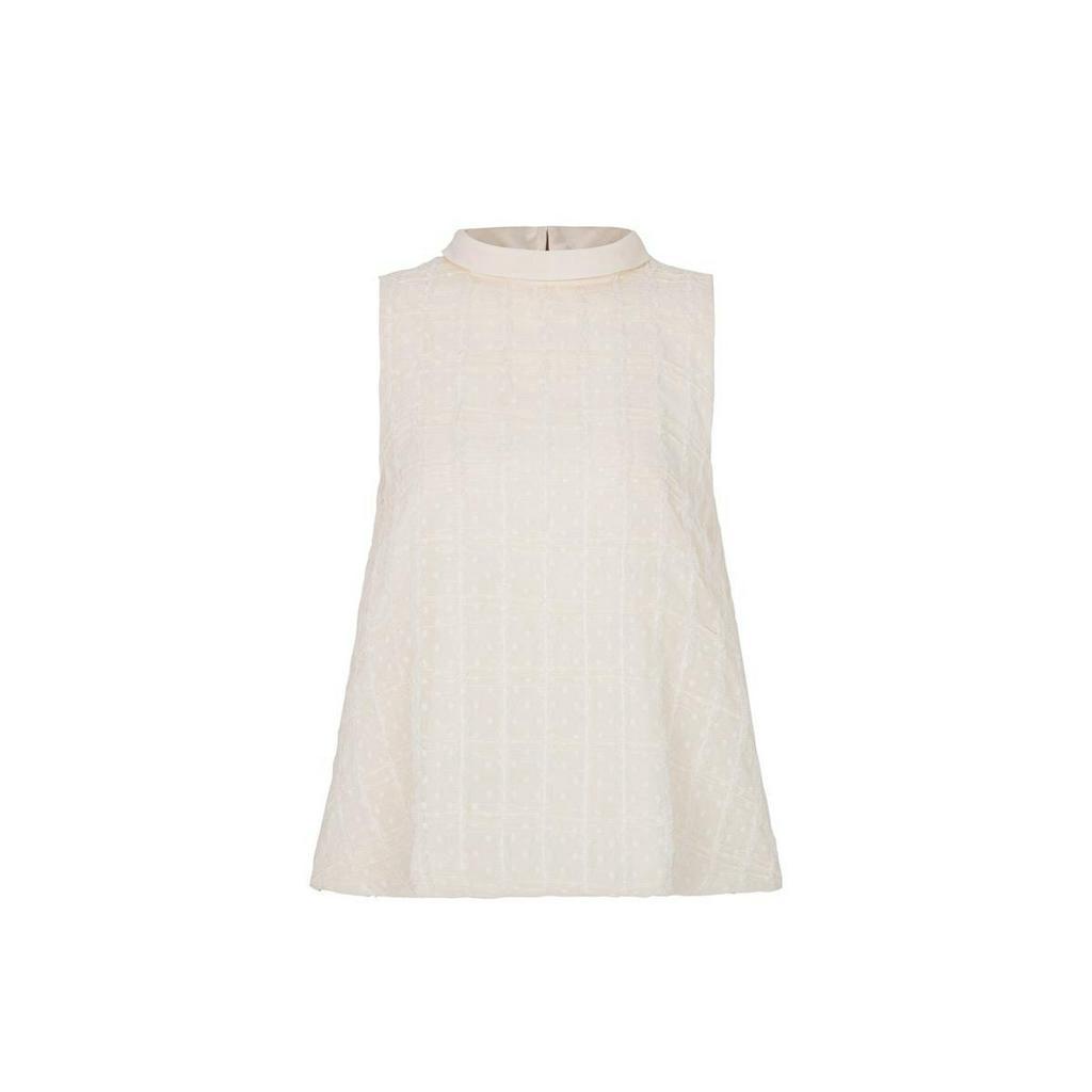 TUBYCATU | Áo sát nách kem ren bi cổ lọ