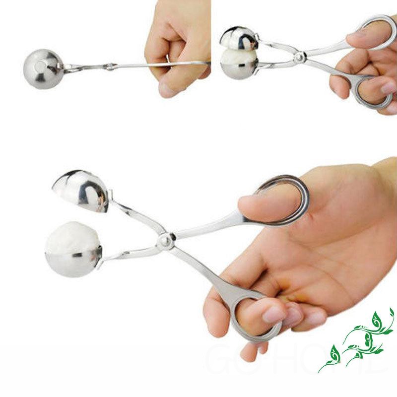 Kẹp tạo hình viên kem thịt viên chiên tròn hoàn hảo - Chất liệu thép không gỉ cao cấp dụng cụ nhà bếp tiện lợi
