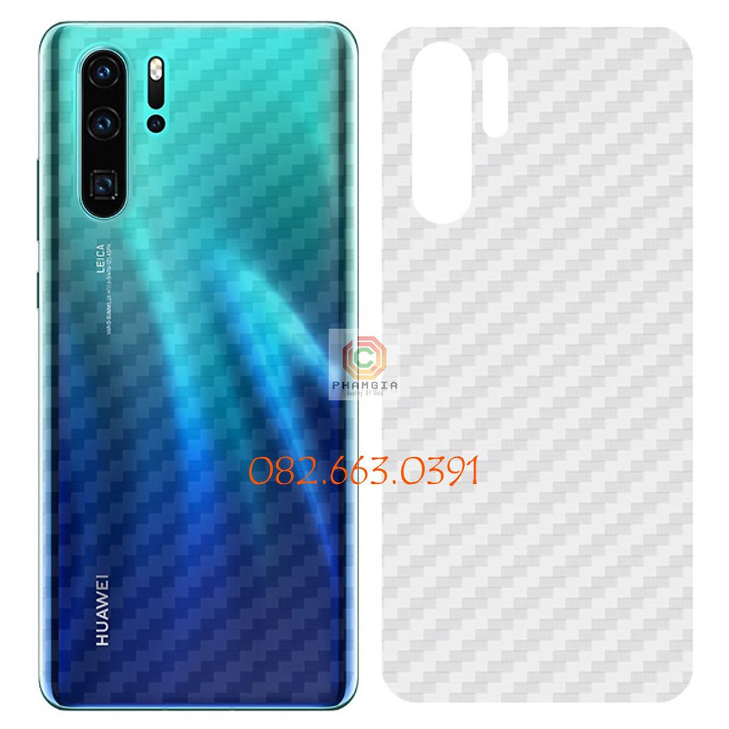 Miếng dán mặt lưng skin carbon Huawei P30 PRO