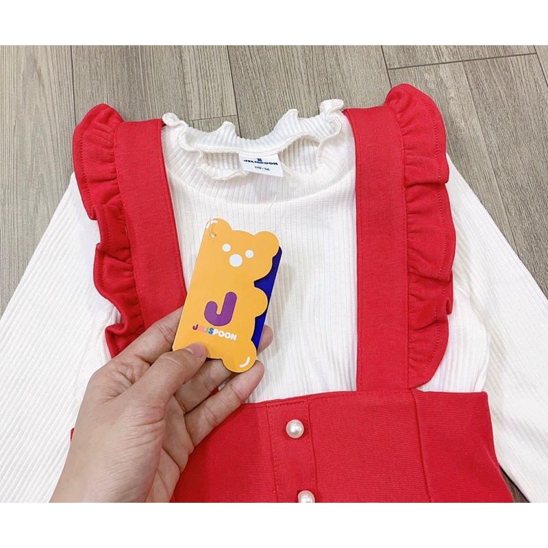 Set Váy Tiểu Thư Jelispoon Bé Gái Xuất Hàn Dư Xịn, Set Váy Thu Đông Bé Gái Xuất Hàn size 100-150