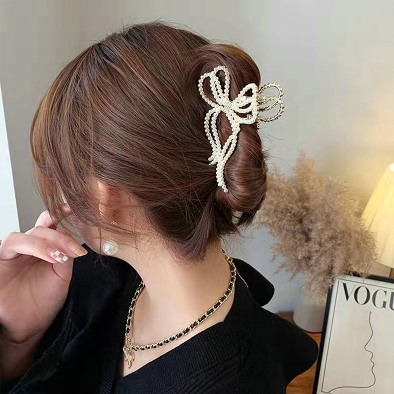 Kẹp Tóc Hợp Kim Đính Đá Và Ngọc Trai Thời Trang Cho Nữ