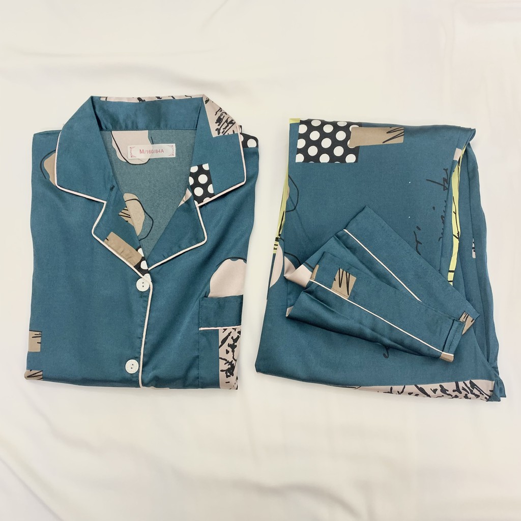 Pijama- Bộ Ngủ Lụa Áo Cộc Quần Dài Nhiều Mẫu Vải Đẹp CDLP03