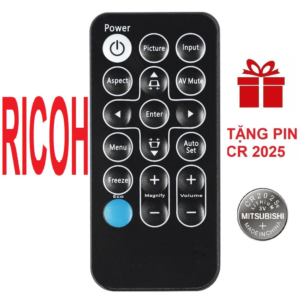 Remote máy chiếu RICOH mẫu 1 - Điều khiển máy chiếu RICOH mẫu 1 - PROJECTOR (Hàng hãng - tặng pin)