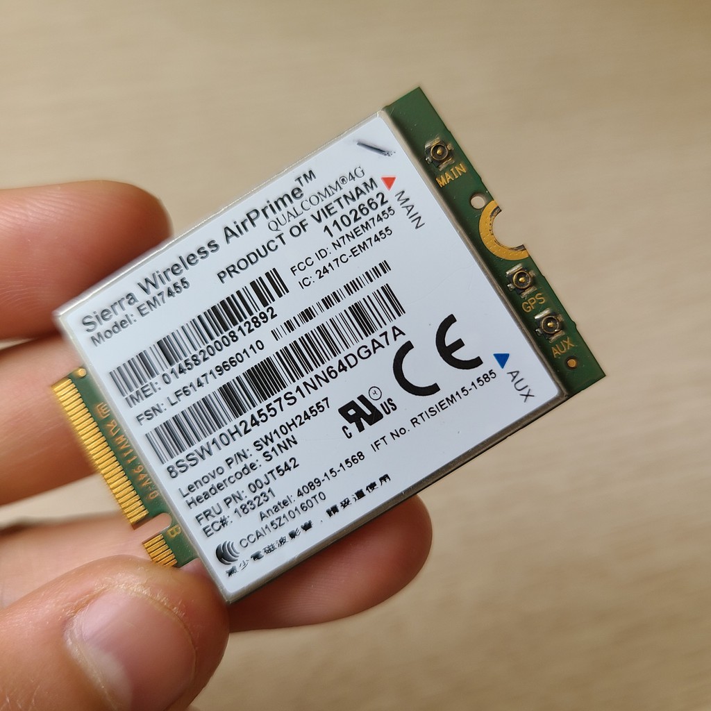 Card Wwan 4G Lenovo EM7455 Dành cho các thế hệ 6 thế hệ 7