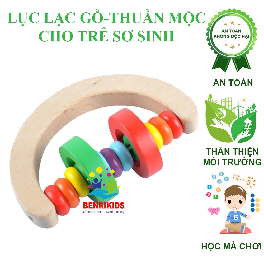 Đồ Chơi Sơ Sinh Xúc Xắc Bán Nguyệt Tay Cầm Cầu Vồng Đáng Yêu Cho Bé Phát Triển Toàn Diện Các Giác Quan