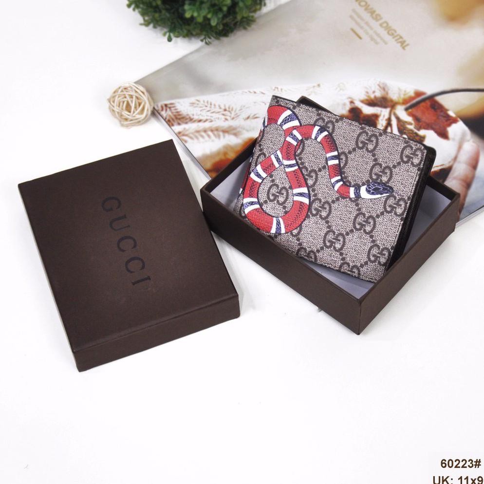 Ví Gucci 60223 Dáng Ngắn In Hình Rắn / Ong Thời Trang Cho Nam 356