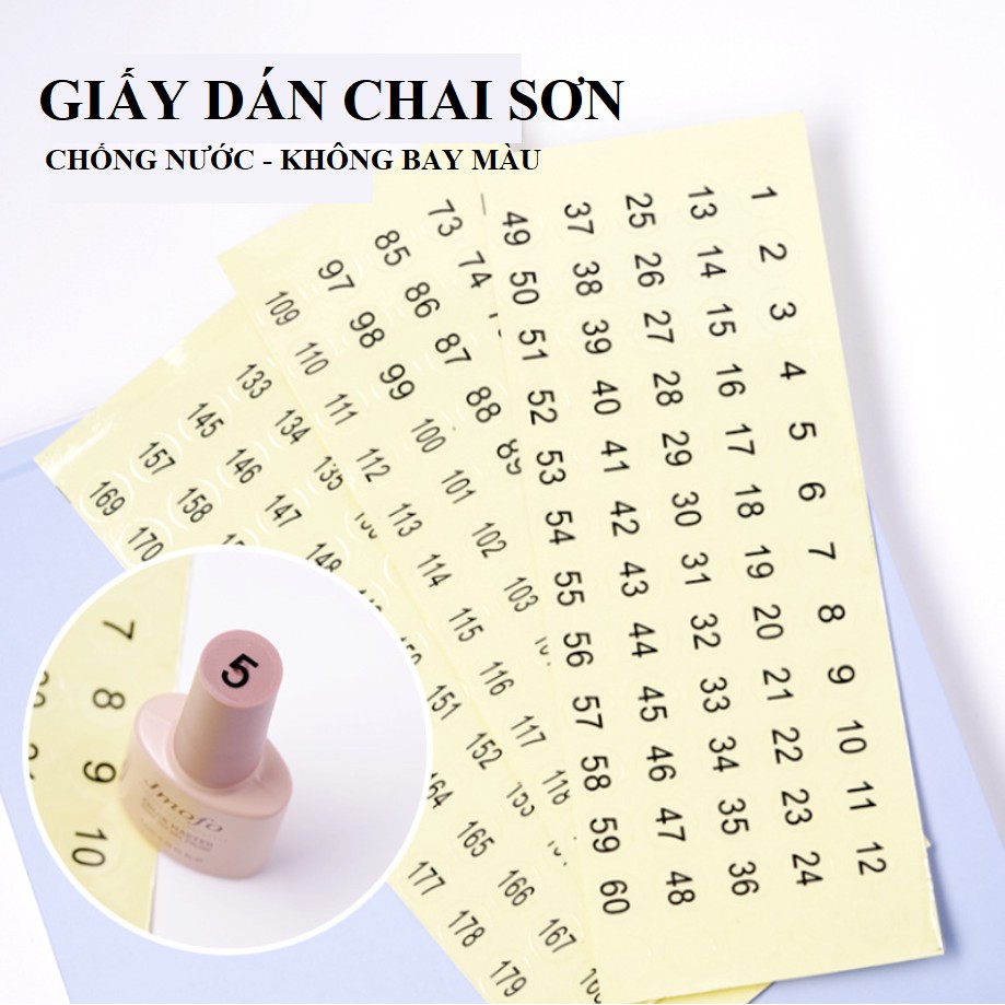 Giấy Mã Số Dán Chai Sơn Phân Biệt Màu