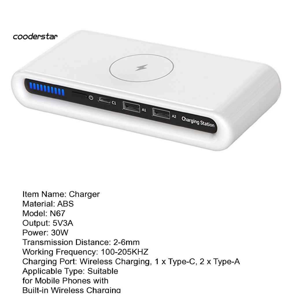 Đế Sạc Không Dây 30W N67 4 Trong 1 Cho Điện Thoại