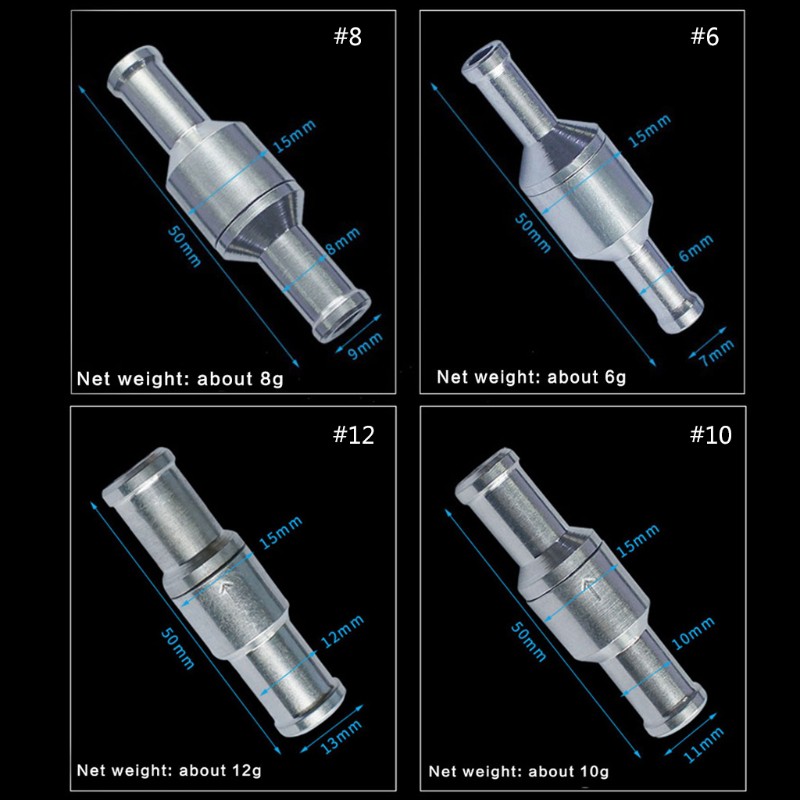 Van một chiều bơm nhiên liệu bằng hợp kim nhôm 6/8/10/12mm cho xe hơi