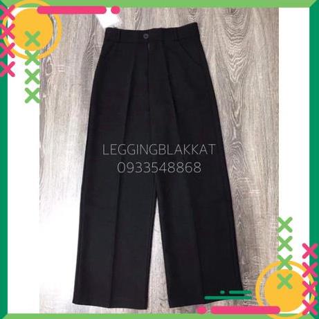 QUẦN SUÔNG KHOÁ GIỮA CHẤT TUYẾT MƯA THỜI TRANG BANAMO FASHION QUẦN ỐNG RỘNG CẠP LIỀN 936