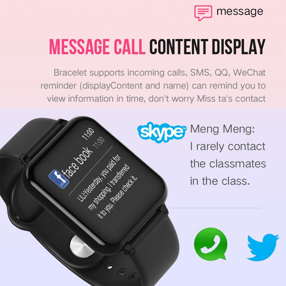 Ele】⚡⚡Đồng Hồ Thông Minh B57 - Đồng Hồ Theo Dõi Sức Khỏe Hàng Xách Tay  - Kết Nối BluetoothĐồng Hồ Thông Minh B57 - Đồng Hồ Theo Dõi Sức Khỏe Hàng Xách Tay  - Kết Nối Bluetooth