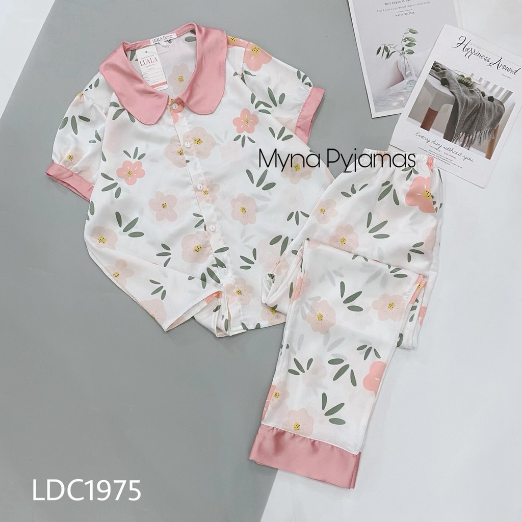 Bộ Mặc Nhà, Pijama Lụa Cao Cấp Áo Cộc Quần Dài, hàng có size, quần có túi | BigBuy360 - bigbuy360.vn