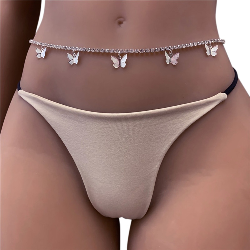 Dây Xích Đeo Thắt Lưng Đính Hình Bướm Có Thể Điều Chỉnh Cho Nữ