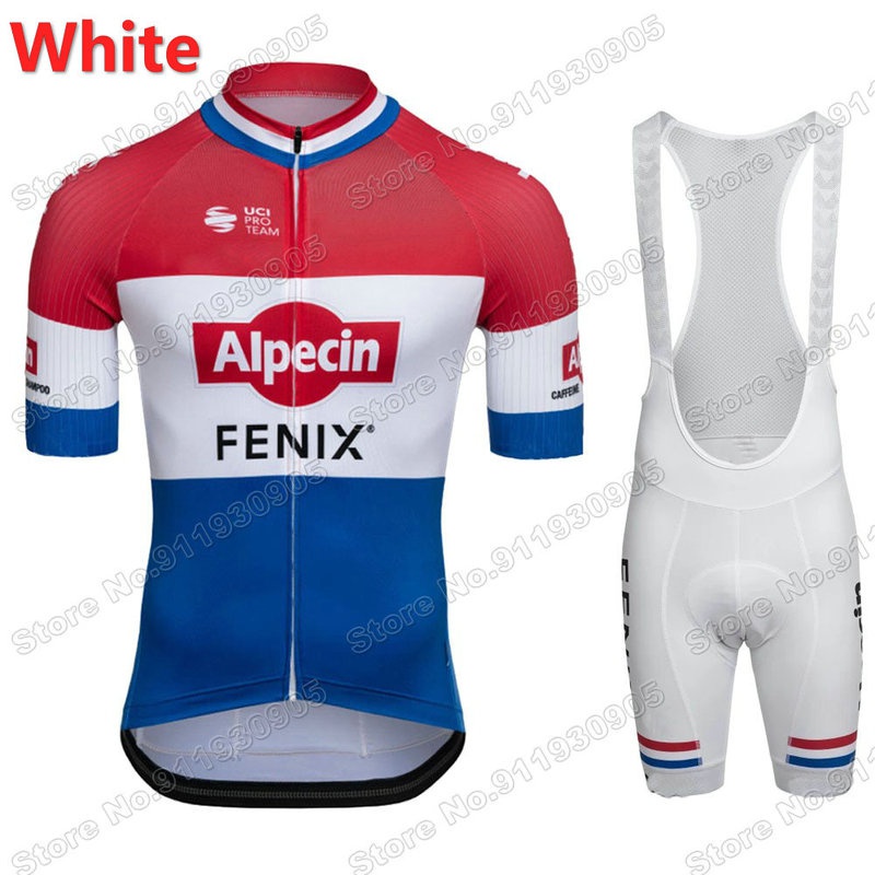 Alpecin Fenix Netherland Set Quần Áo Chạy Xe Đạp Mùa Hè Màu Trắng Chuyên Nghiệp Cho Nam