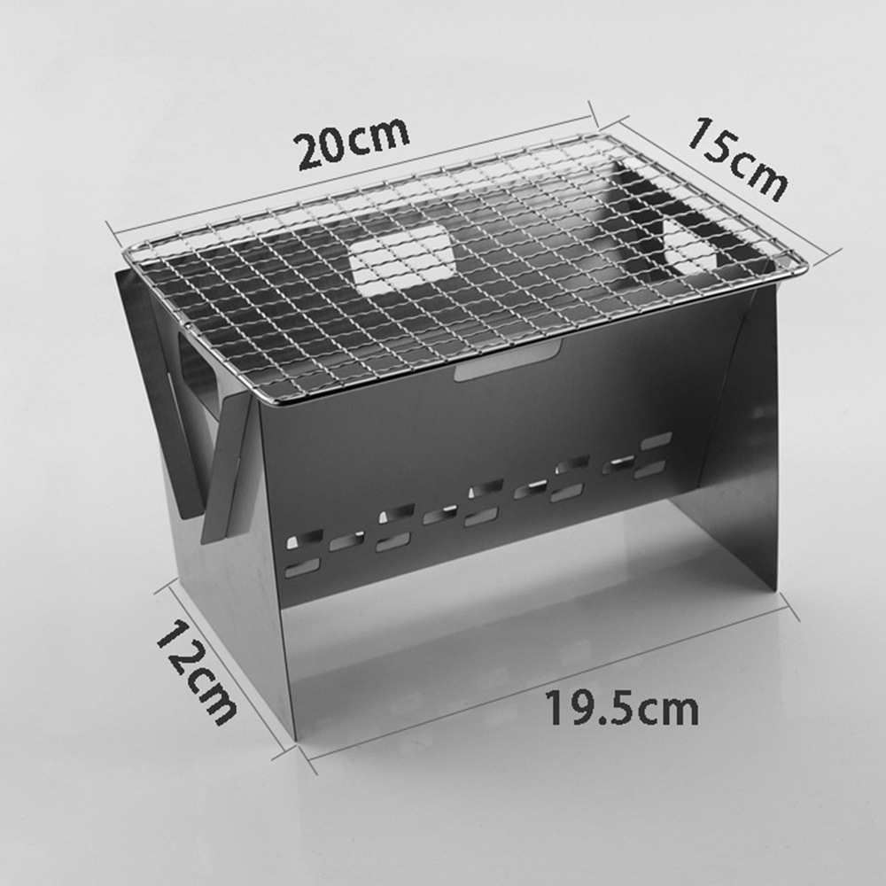 Bếp Lò Mini Bằng Thép Không Gỉ Có Thẻ Gấp Gọn Tiện Dụng Khi Đi Cắm Trại