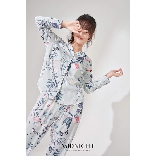 Đồ ngủ mặc nhà Pyjamas tay dài quần dài Oriental - Midnight Sleepwear