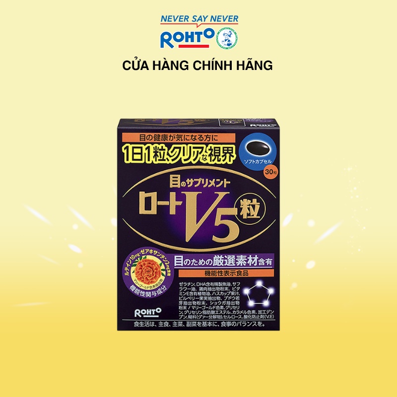 Viên uống sáng mắt Rohto V5 hộp 30 viên bảo vệ sức khỏe nhập khẩu Nhật Bản