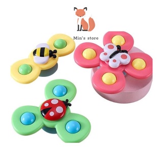 Set 3 đồ chơi con quay spinner hình côn trùng vui nhộn cho bé, bộ 3 chong chóng dính tường cho bé