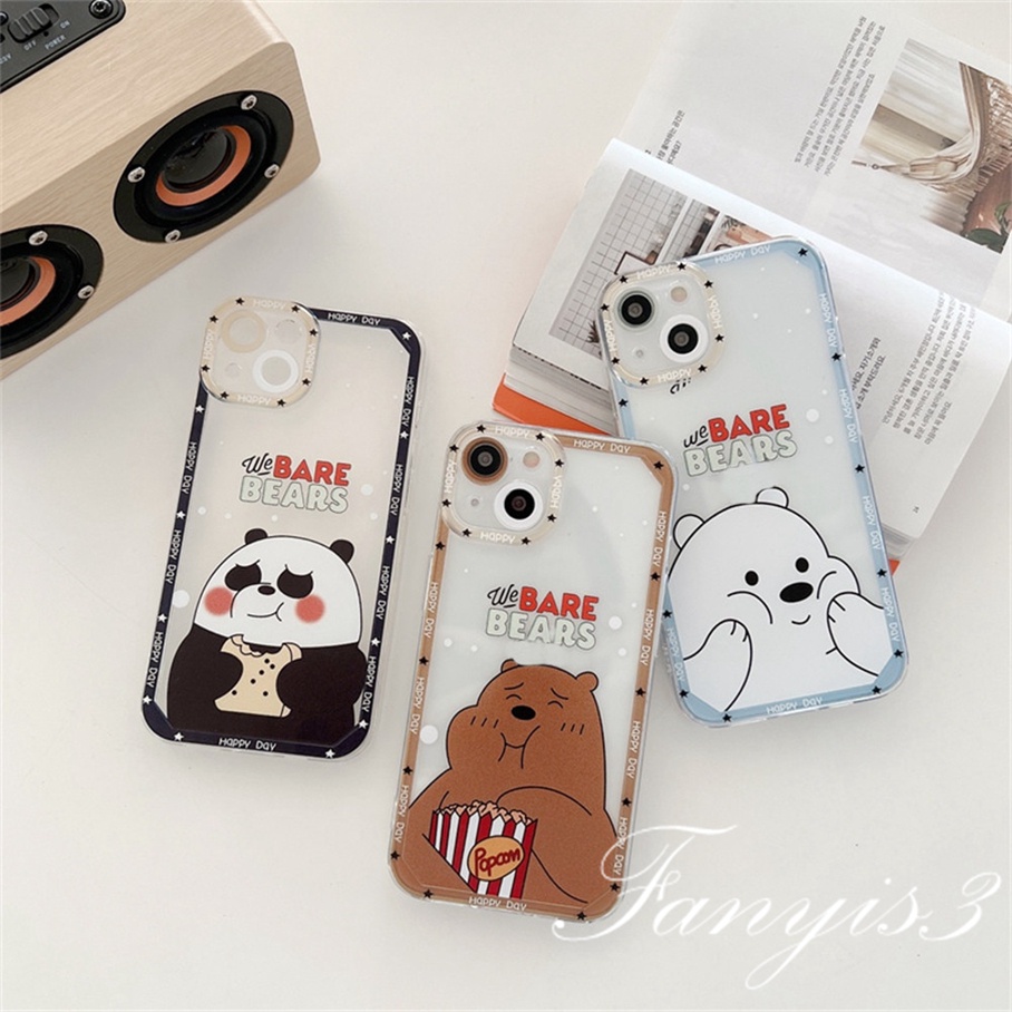 Ốp Điện Thoại TPU Mềm Trong Suốt Hình Gấu Nâu Cho iPhone 14 13 12 11 Pro Max X XR Xs Max 8 7 6 6s Plus SE 2020