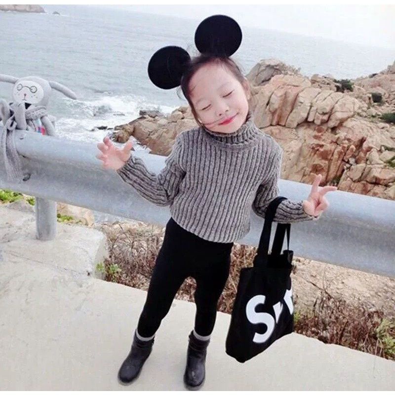 Áo len trẻ em cổ lọ chất tuyết nhung hàng đẹp Quảng Châu cho bé trai bé gái 8-23kg