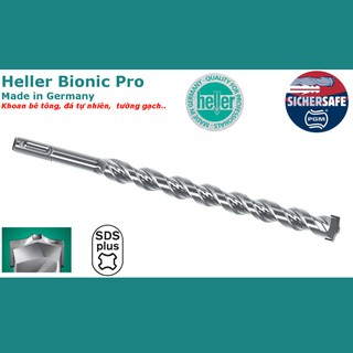 Hộp 3 mũi khoan Heller Bionic Pro (Chuôi SDS Plus, SX tại Đức)