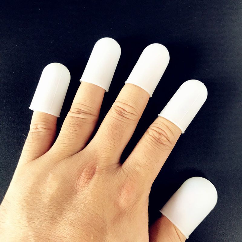 Set 5 Vỏ Bọc Ngón Tay Làm Trang Sức Bằng Silicone Chịu Nhiệt Chống Trượt Chống Bụi