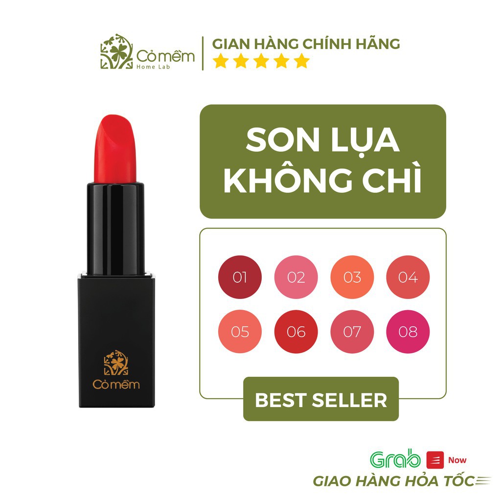 ✆❂▩Son Môi Lụa Không Chì Thiên Nhiên Cỏ Mềm An Toàn 4g1