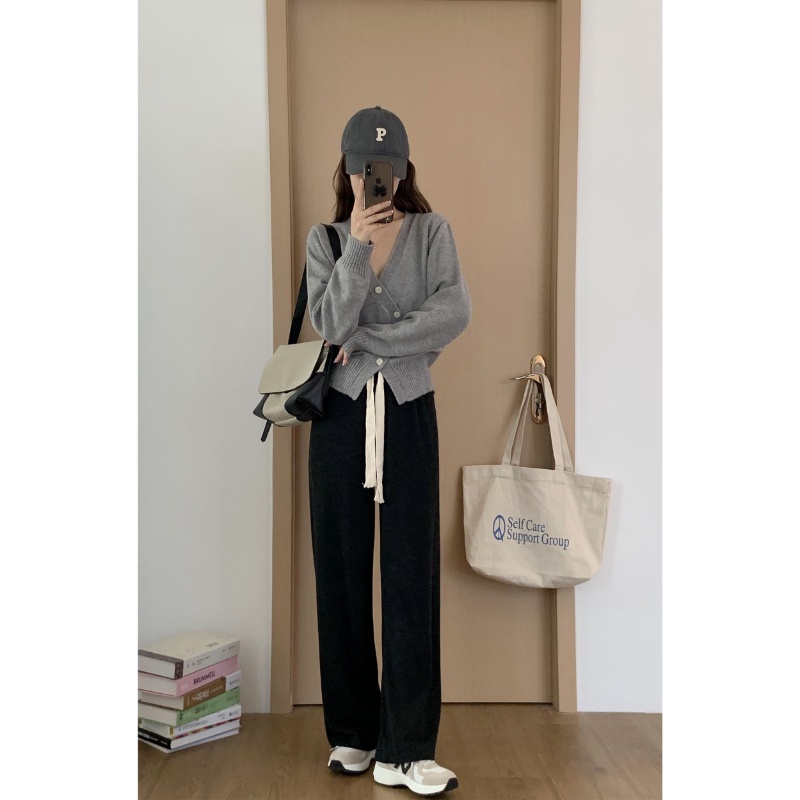 Áo Khoác Cardigan Dệt Kim Tay Dài Cổ Chữ V Thời Trang Xuân Thu