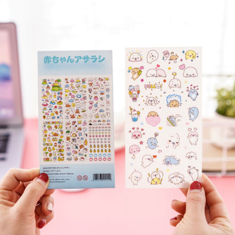 Bộ 6 Sticker Dán Trang Trí Hình Động Vật Ngộ Nghĩnh