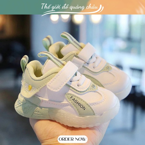 Giày thể thao thêu Hoa cúc Fashion cho bé gái hàng quảng châu Bao Chất (B8901)