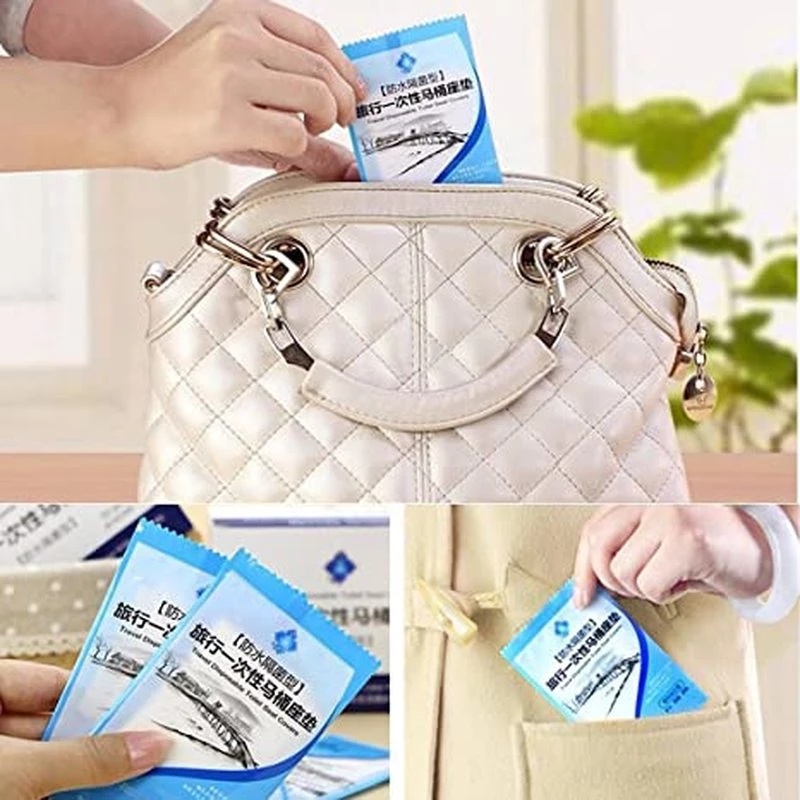 Vỏ Bọc Bệ Ngồi Toilet Dùng 1 Lần Chống Nước Tiện Dụng Cho Đi Du Lịch