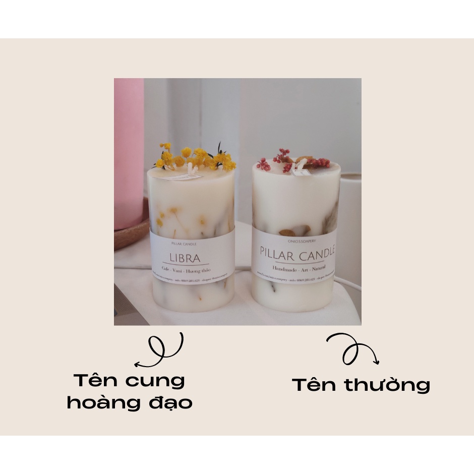 Hộp quà tặng theo set 2-Handmade by Onio - gồm nến thơm - sáp thơm - kích thước hộp 22x8x8cm