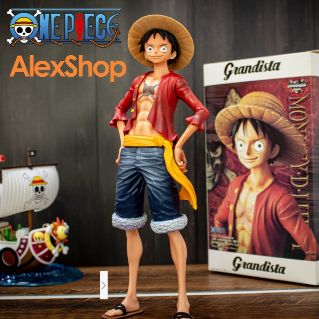 [25cm] Mô Hình Luffy Có Thể Thay 3 Mặt Nhân Vật Làm Bằng Tay OnePiece