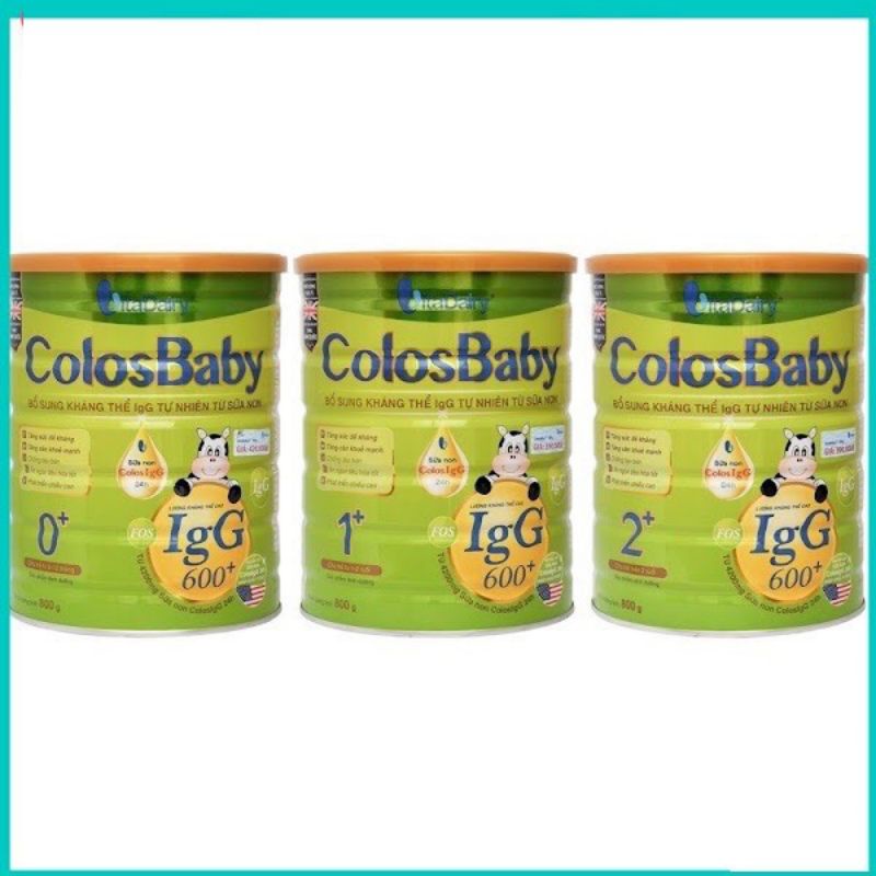 Combo 3lon Sữa Bột VitaDairy ColosBaby 2+ Hộp 800g (Bổ sung kháng thể IgG 600+ tự nhiên từ sữa non)