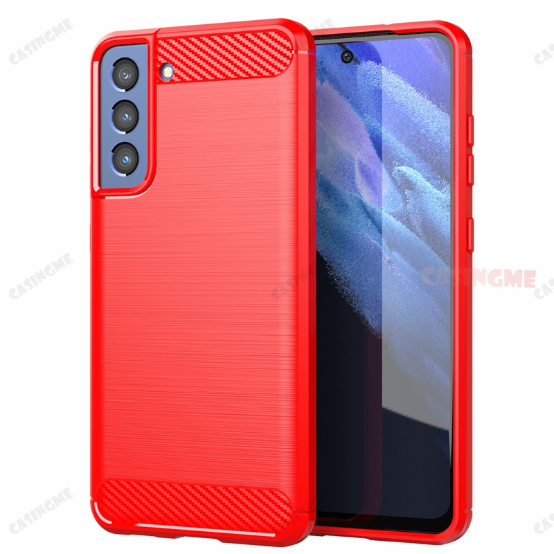 Ốp Điện Thoại Silicone Mềm Sợi Carbon Chống Sốc Cho Samsung Galaxy S21 Fe 5G S21FE S 21 Ultra Plus Fe 4G
