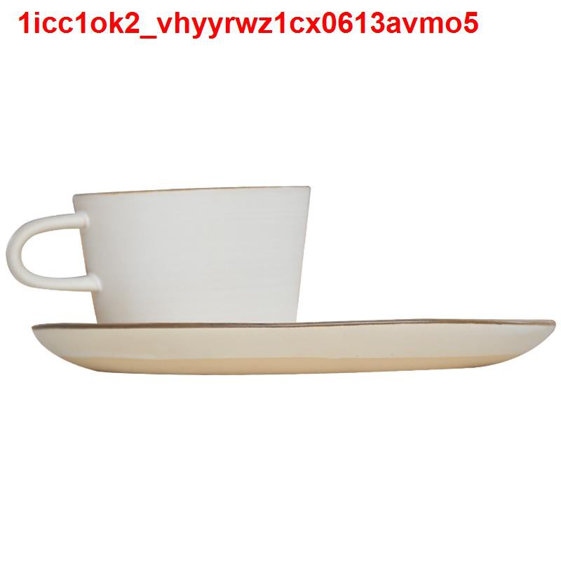 ✉℗Mu Shang Phong cách Nhật Bản cổ điển Tách cà phê gốm sứ và đĩa Bộ cốc đựng nước thô Trang chủ ăn sáng