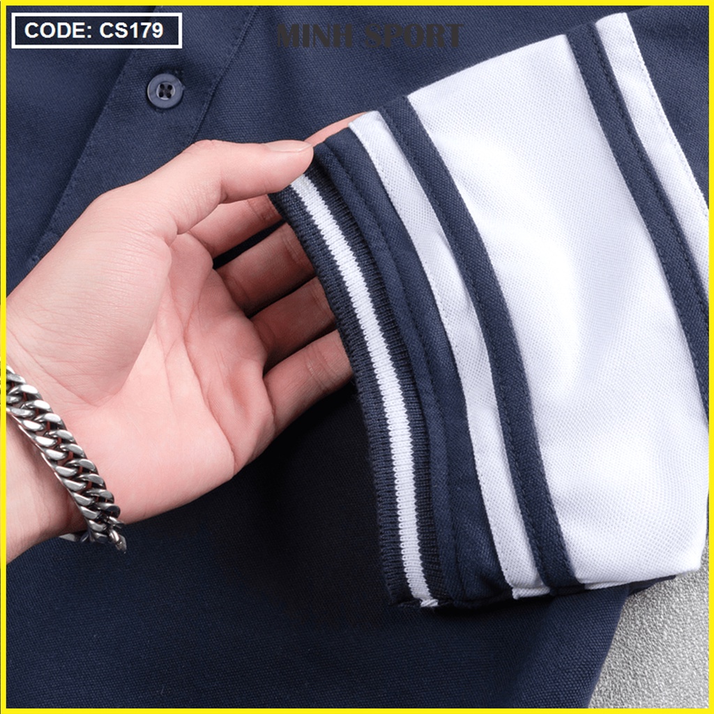 Áo Thun Polo Nam Cổ Bẻ Tay Ngắn Có Phối Màu, Thun Cotton Mềm Mịn, Mặc Mát mã AO.35