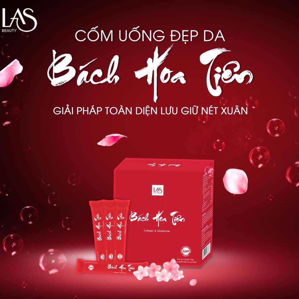 [Bạn mới nhập COSHBM -50% đơn 0Đ] [Chính Hãng] bách hoa tiên Las beauty cốm uốn.g đẹp da hộp 20 gói