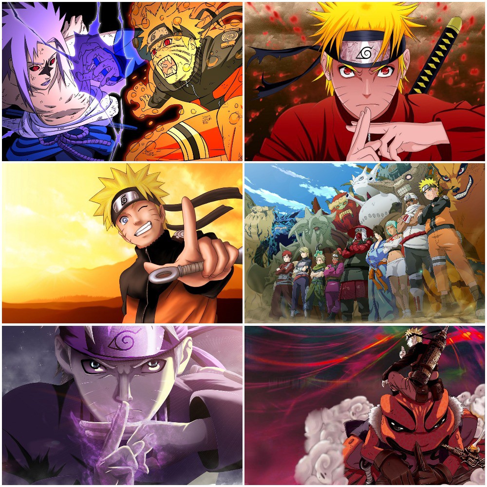 Bộ 6 Áp phích - Poster Anime Naruto  - A3, A4, A5