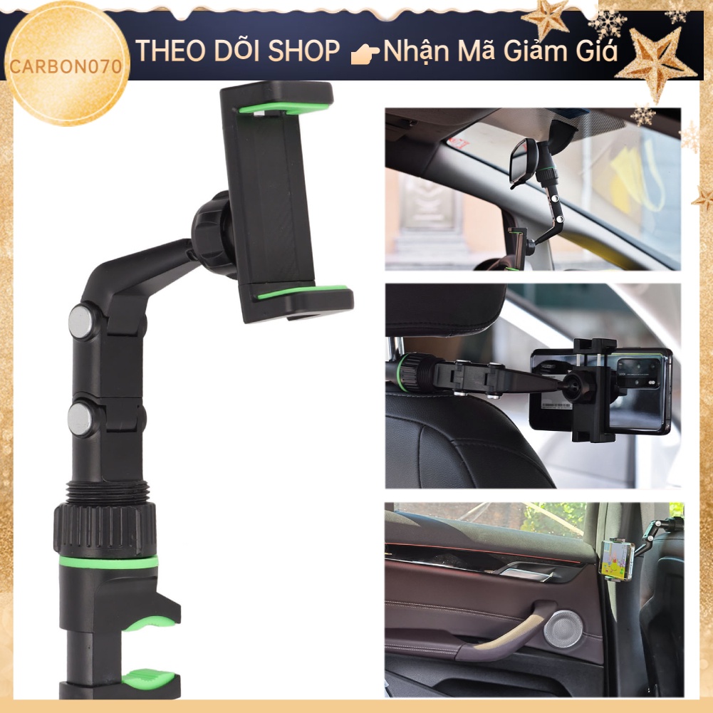 Giá đỡ điện thoại gắn gương chiếu hậu xoay 360 độ có thể điều chỉnh dễ dàng lắp đặt trên ô tô
