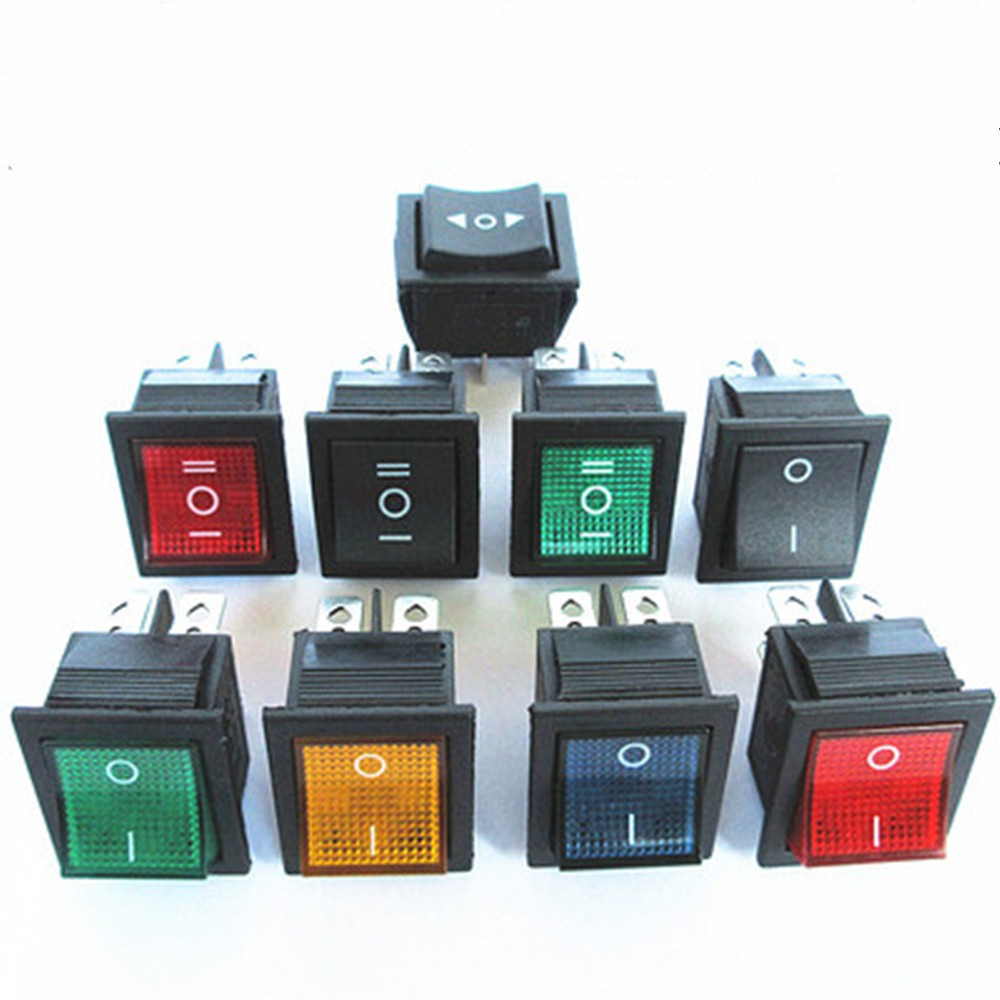 Công tắc rocker KCD4 4 chấu/ 6 chấu có đèn sáng/ không có đèn 16A 250V 25*31mm tiện lợi